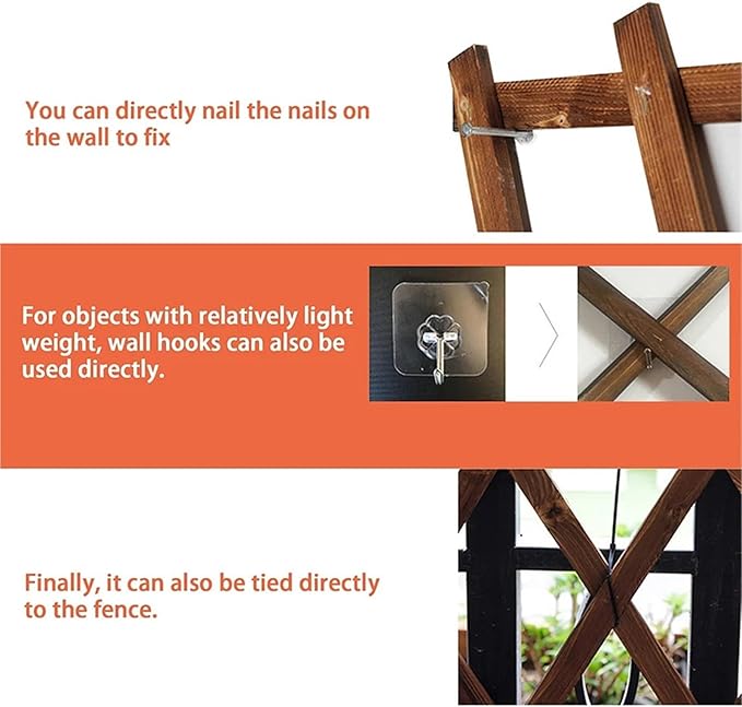 Expandable Garden Trellis Wooden Lattice Panels for Outside Expandable Wood Fence Wall Garden Trellis Frame Climbing Plant Outdoor Vine Decorative