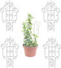 LTSRLL Lightweight Garden Trellis - European Potted Plant Support - Vines Flower Vegetable Climbing Stands Frame - 4pcs/ Pack(White)