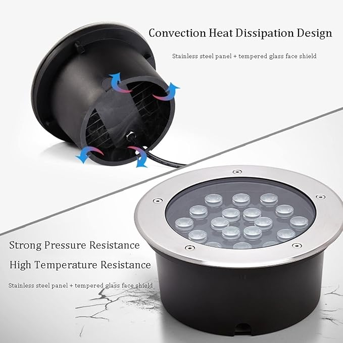 LED Beam Spotlight - 12V Waterproof Underground Recessed Floor Lamp IP66 Outdoor Embedded Garden Light