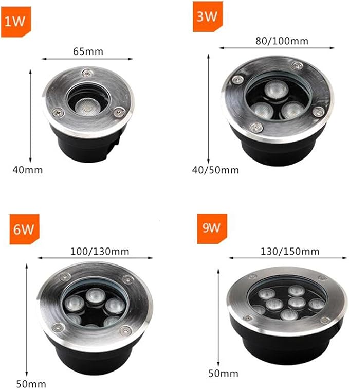 Ultra-Thin 220V IP67 Waterproof Underground Landscape Spot Lights - LED Floodlight Beam Purple 3W &amp White 6W (100mm*50mm)