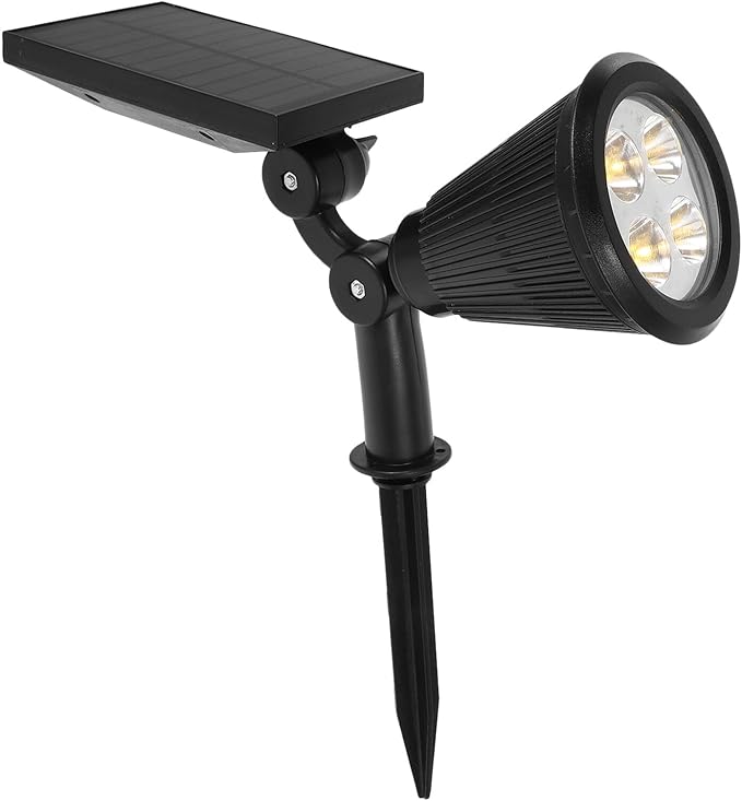 Hemoton Outdoor Waterproof 4led Warm White Powered Lawn Lights with 3 Lighting Modes for Garden Yard Pathway Tree Uplighting