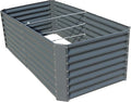 6x3x2Ft Outdoor Metal Raised Garden Bed Flower Box 269 Gallons Gray for Outdoor Vegetable Flowers Fruit and Planting Tools