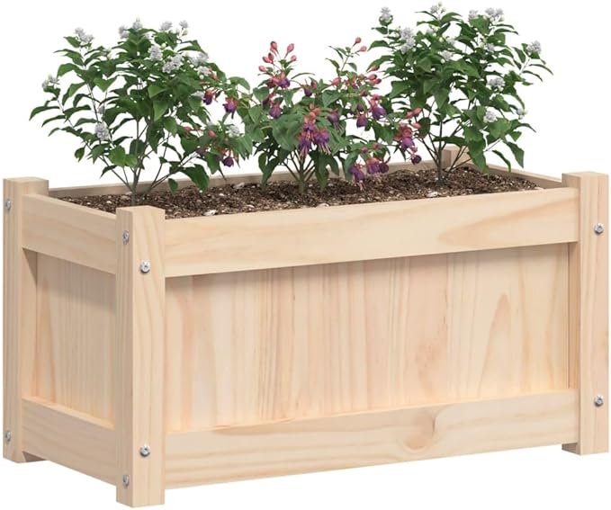 Garden Planters 2 pcs Raised Garden Bed Planter Boxes Outdoor Suitable for Backyard Restaurants Flowers Patios Solid Wood Pine
