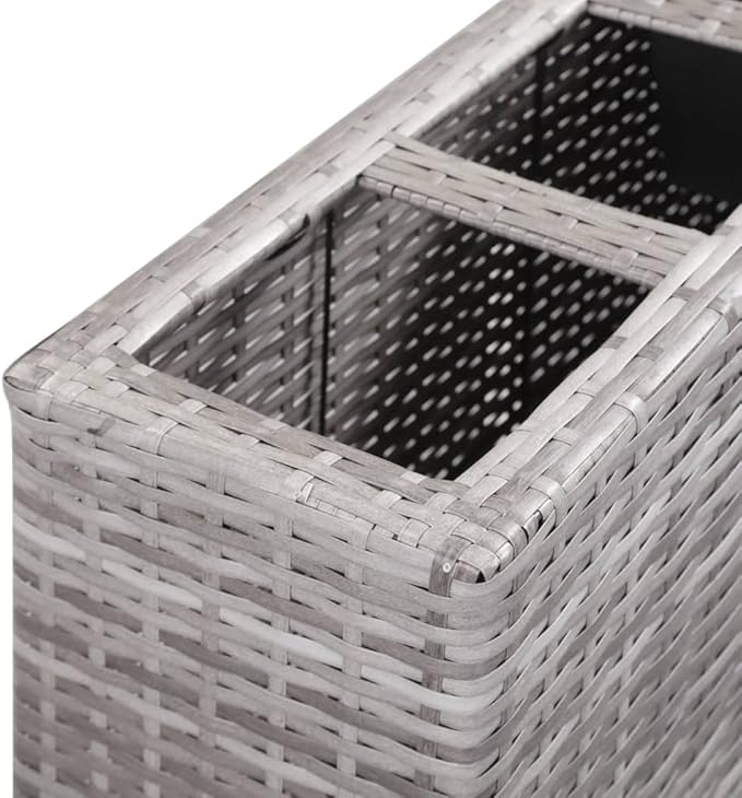 Products for Backyard Patio Balcony Raised Planter Rack Raised Garden Beds Garden Raised Bed with 4 Pots 31.5x8.7x31.1 Poly Rattan Gray