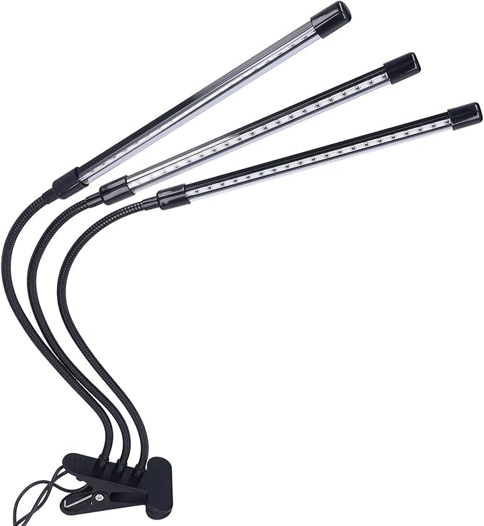 LED Grow Light 3 Head Red Blue Timing Adjustable USB Powered Indoor Plant Light - Flexible Angle Brightness Control Ideal for Plants Growing