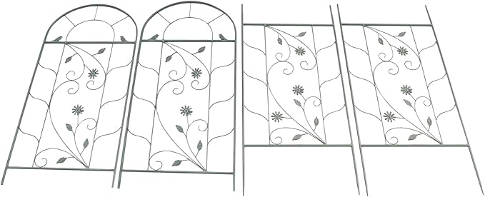 2 Pack Metal Garden Trellis for Climbing Plants 82.68 Inch Tall Outdoor Flower Trellis for Roses Clematis Vegetables Vines Heavy Duty Plant Support for Courtyard Lawn Garden Decor (Green)