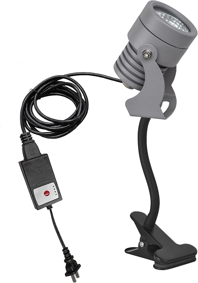 Kiven IP65 Waterproof LED Landscape Up Down Light Mini Decorative Spotlight Lamp with Plug-in Cord and Timer for Indoor Outdoor Plants Yard Advertising Board LED Lawn Light (3W Cool White)