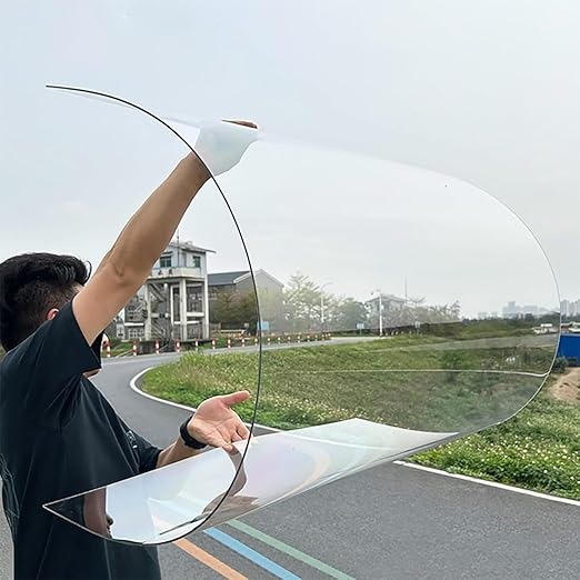 1mm /2mm Thick Clear Acrylic Plastic Sheet Polycarbonate Roofing SheetTransparent Sunlight PanelsRainproof PC Endurance BoardReplacement Cladding(Thick 1mm4 x 3.3ft)