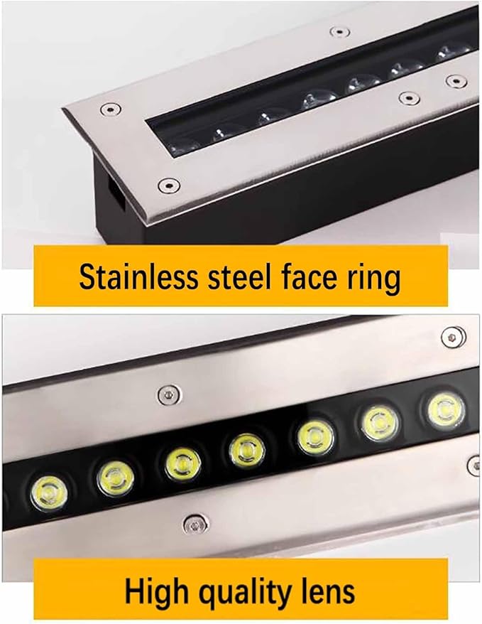 LED Underground Light - Outdoor Landscape Lamp Recessed LED Decking Lights Long Strip Ground Light Ip67 Waterproof Spotlight Simple and Modern Step DecoratiRed-6w