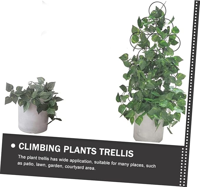 GANAZONO 12pcs Small Metal Trellis for Climbing Plants Elegant Plant Support Stake for Garden for Potted Vines Design