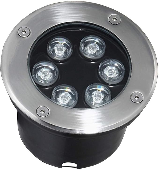 85-265V LED Ground Landscape Spotlights IP67 Waterproof Recessed Garden Light Round Embedded Outdoor Lamp (6W White 18W Green)