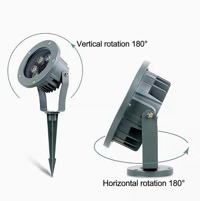 LED Tree Spotlight - Round IP65 Waterproof Outdoor Flood Light 220V Plug-in Garden Landscape Lamp (Red 12W)