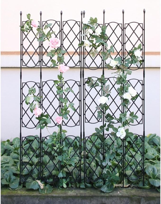 Garden Trellis for Climbing Outdoor Plants Indoor Outdoor Vegetable Fruits Vines Support Plant Support Structures (Black) (Color : Black Size : 90 * 46.5CM/35.4 * 18.3in)