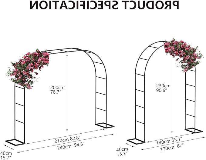 Garden Arch Trellis Garden Arbor Metal Wedding Arch for Vines Flowers Plant Climbing for AnniversaryBirthday PartyHalloweenOutdoor Wedding 7.5 H x 4.6 W