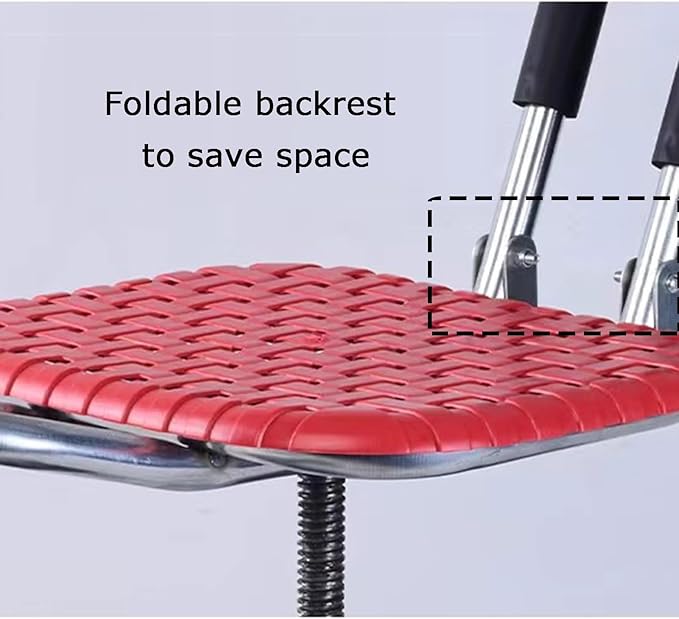 Garden Stool with Wheels20-33cm Adjustable HeightFoldable Backrest Gardening Seat Bearing 150kgfor Orchards Farms(Black)