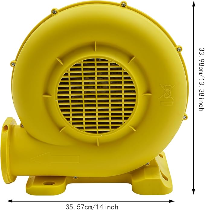 Air Blower Pump Fan 2150Pa Air Blower Jumping Bed Inflator Powerful Inflatable Bounce House Blower for Inflatable Water Slide Bouncy Castle Bounce House Speed 3250RPM 1118CFM Air Volume