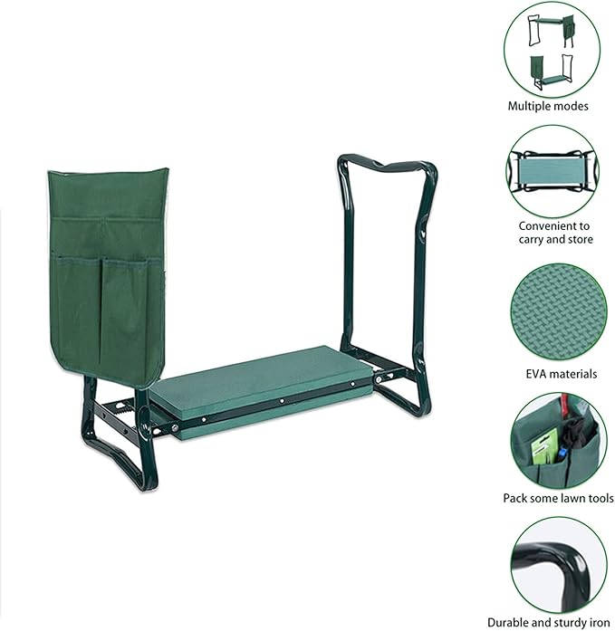 Multifunctional Garden Kneeler &amp Seat - Heavy Duty Folding Kneeling Bench with Handles Ideal for Gardening and Sitting - Perfect Garden Stool for Seniors Women