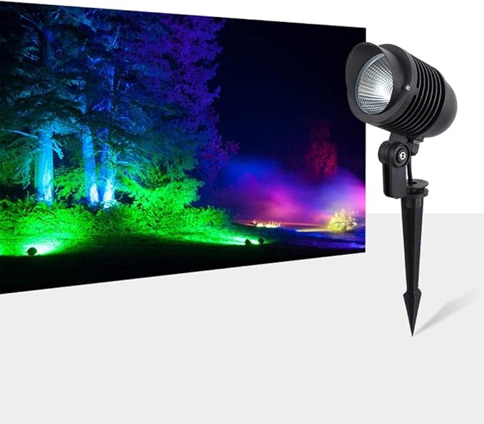 5W Led Outdoor Landscape Garden Bullet Flood Lights Path Walkway Lawn Spotlights Waterproof Inground Lights Stadium/Blue Light (Warm White)