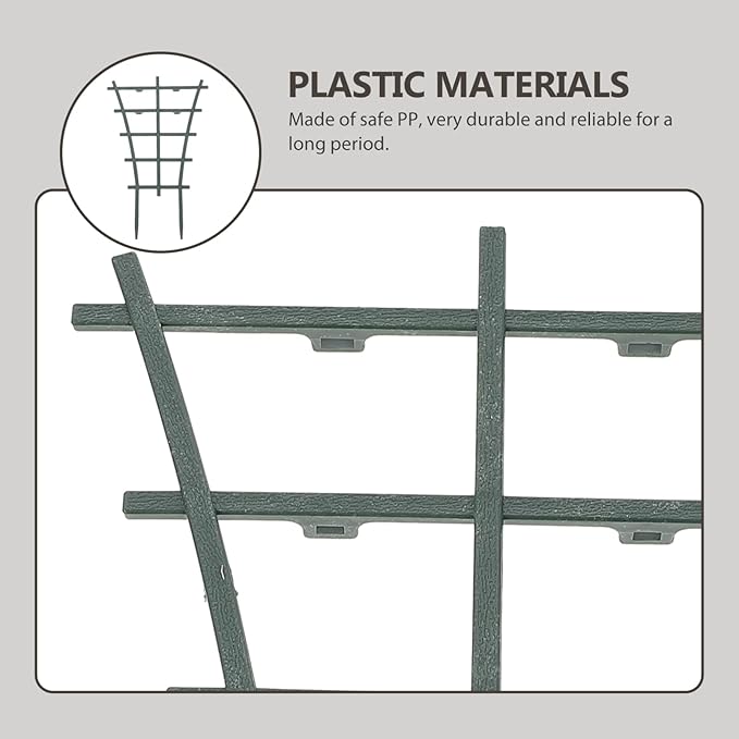 DOITOOL 12PCS Small Plant Trellis Stackable Garden Trellis for Climbing Plants Plastic Superimposed Potted Plant Support Flower Supports (5.9 x 9.8 inch)