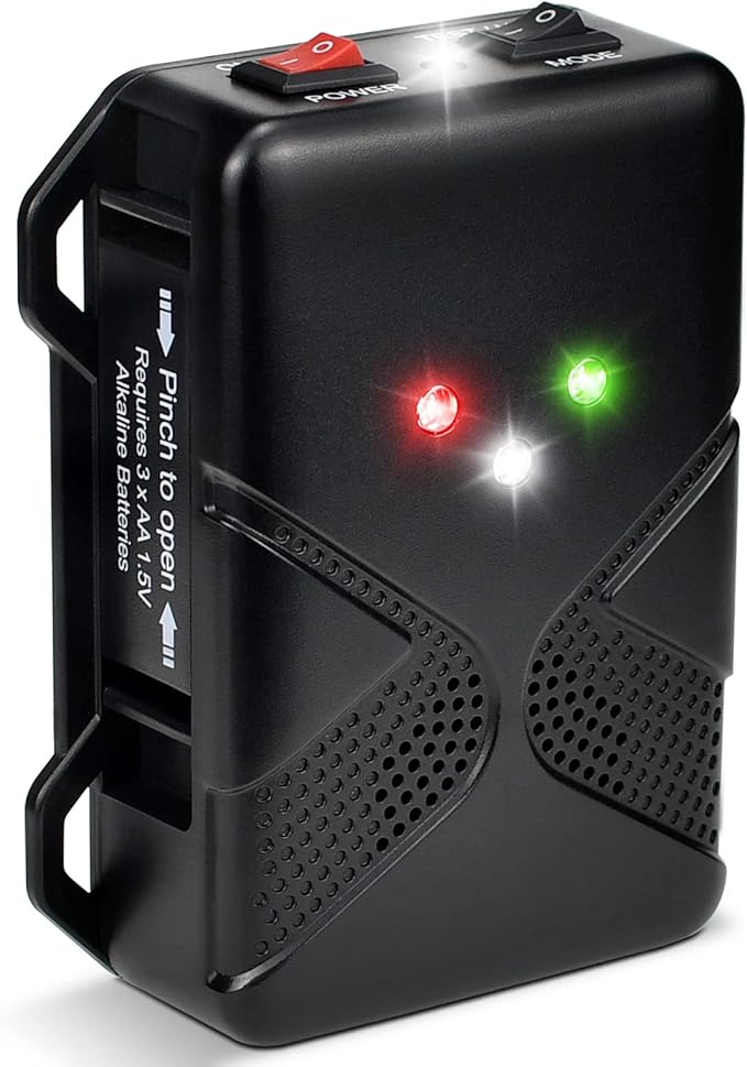 Rodent Repellent for Cars Battery Operated Ultrasonic Mice and Rat Deterrent with LED Flashlights Wireless Under Hood Animal Repeller Pest Control Device for RV Truck and Vehicle Engine Protection
