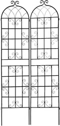 2-Pack Metal Garden Trellis for Climbing Plants - Outdoor Flower Support 19.7’’ x 86.7’’ - Expandable Flower Wall White