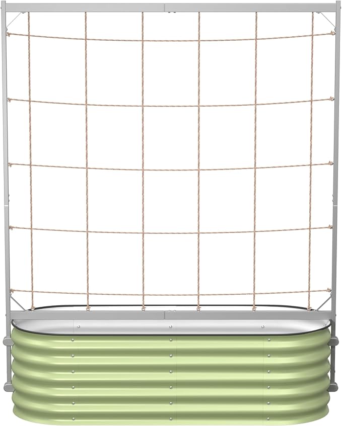 Vego Garden 5.0ft Long Tomato Metal Frame Trellis Garden Trellis for Climbing Plants Like Cucumber Beans Tomatoes &amp Vines (Garden Beds Not Included)