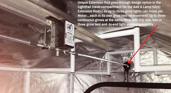 Light Rail Grow Tent 6x4 Patented Design Features Exclusively for The LightRail Light Mover