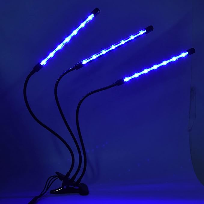 Indoor Plants Grow Device | 5V USB Powered Adjustable Gooseneck | Timing Garden Growth Lamp for Hydroponics/Horticulture/Vertical Farming | 3 Lighting Modes 360° Flexible Neck