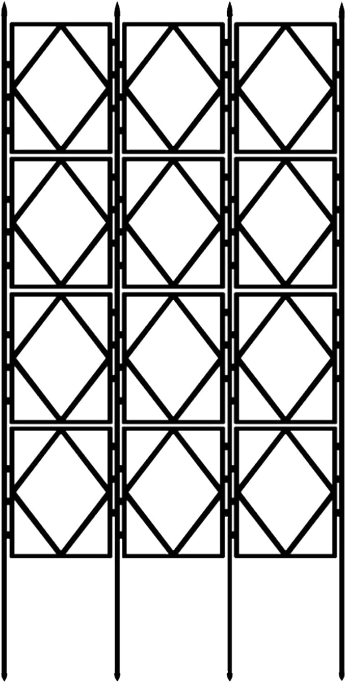 LTSRLL Large Metal Garden Trellis 90cm/35.4in 120cm/47.2in 150cm/59in 180cm/70.8in 220cm/86.6in Hoya Support Foldable Climbing Plant Stake(Black180cm/70.8in)