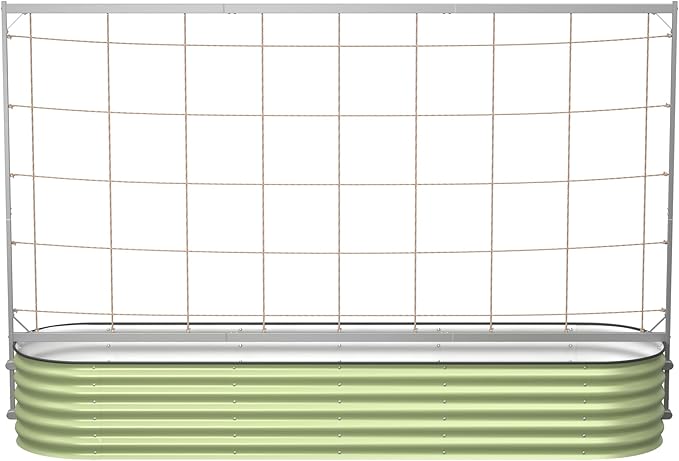Vego Garden 9.5ft Long Tomato Metal Frame Trellis Garden Trellis for Climbing Plants Like Cucumber Beans Tomatoes &amp Vines (Garden Beds Not Included)