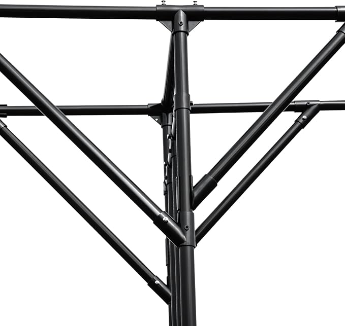 11.81FT Outdoor Garden Trellis for Climbing Plants Heavy Duty Steel Pipe Garden Arch Large Plant Support for Grapes Cucumbers Flowers Wedding Arch Patio Lawn Backyard(Black)
