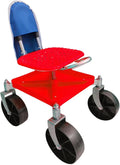 Generic Garden Trolley Rolling Seat Garden Chair Anti Slip Woven PP Seat 360° Rotating Gardening Stool for Gardener Planting Outdoor red with bag