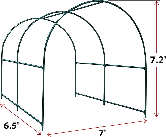 BenefitUSA Large Walk-in Garden Plant Arch Greenhouse Replacement Frame for Flowers/Fruits/Vegetables/Party (6.5 x 7 x 7.2ft)