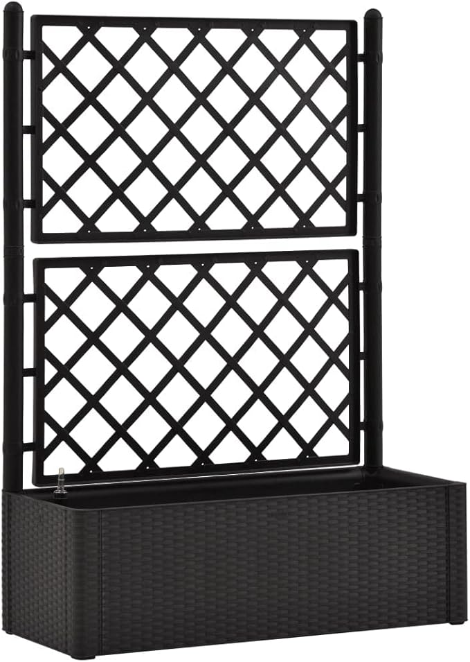 Garden Raised Bed PlanterGarden BedGalvanized Raised Garden BedPlanter Raised bedsGalvanized Planterwith Trellis and Self Watering System Anthracite