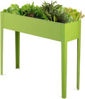 GRAFFY Raised Garden Bed Raised Planter Box with Legs Drainage Holes Planting Bed for Vegetable Flower Herb Planting Container for Grass Lawn Patio Backyard (40 x 13 x 31.5)