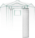 EAGLE PEAK Replacement Cover for 6.6x6.6 ft Hexagon Pop up Greenhouse Front and Rear Roll-Up Zipper Entry Doors and 2 Roll-Up Side Windows (Frame Not Included) White