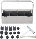 Manual Soil Block MakerSoil Blocker with Comfortable HandleSoil Block Maker with Handle 4 Cell Seed Blocker Stainless Steel Manual Seed Potting Blocking Tools