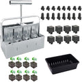 Soil Blocker with A Seedling Tray 8 Cell 2 Inch Soil Block Maker Handheld Block Maker with 3 Sizes Seed Pins Garden Blocking Tools for Seedings Cuttings Greenhouses