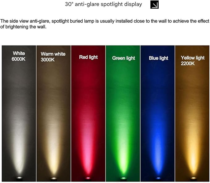 Buried Lights - Landscape Lights Outdoor Recessed Spot Light Honeycomb Anti-Glare Low Voltage 24V Outdoor Ground Lights IP67 Waterproof Courtyard Villa Buried Spotlight Garden Lighting(White light