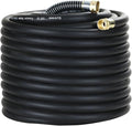 150FT 5/8 Heavy Duty Rubber Garden Hose - 300psi Working 1000psi Burst - Hot/Cold Water - Five-Layered Braiding for Durability - Versatile for Gardening Agriculture Construction(Black)