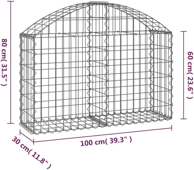39.4 x 39.4 x 31.5 in Silver Metal Gabion Basket Raised Planter Galvanized Iron Outdoor Garden Box for Decorative Borders &amp Elevated Beds Large Rectangular Trough Style