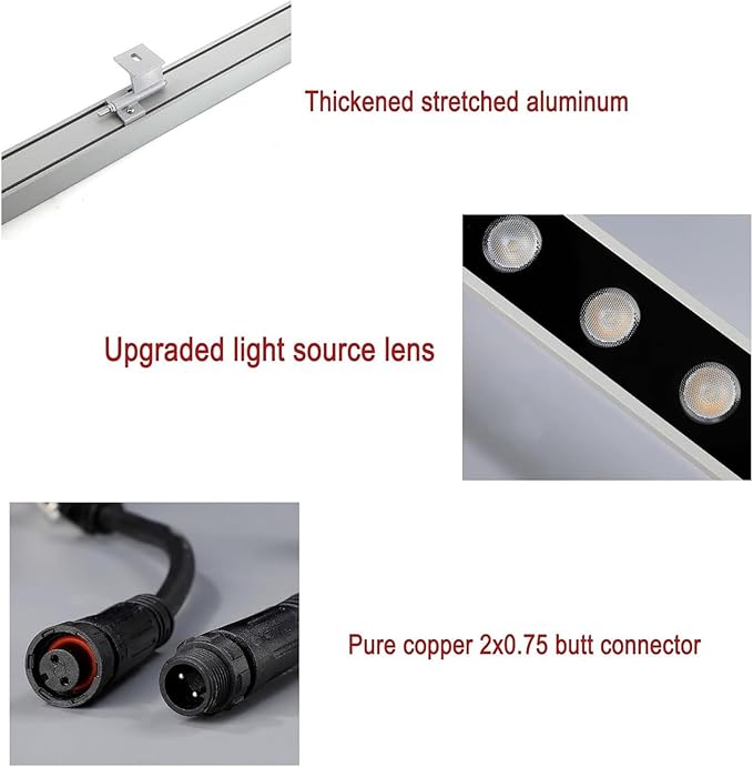 Outdoor Spotlight - Ground LED Landscape Lamp IP67 Waterproof Recessed Spotlight DC 24V Low-Voltage Long Contour Wall Washer Light for Landscape Lighting Projects(Green36W)