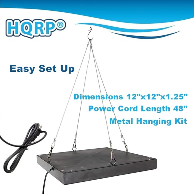 HQRP Blue/Red/Orange/White LED Grow Light Panel for Budding Flowering and Vegetative Glowth 14W 77 red + 47 Blue + 77 Orange + 24 White LED 12 inch + Hanging Kit