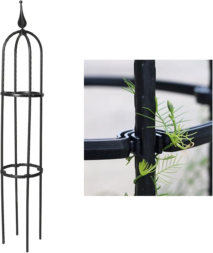 2pcs Garden Trellis for Climbing Plants 33.5in Outdoor Flowers Vine Supports Potted Plant Tower Obelisk Trellises Stands Balcony Vegetable Climbing Frame