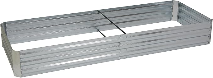 Ironton Galvanized Steel Raised Garden Bed 8ft x 3ft Outdoor Planter Box Patio Planting Bed for Vegetable and Flower Gardens