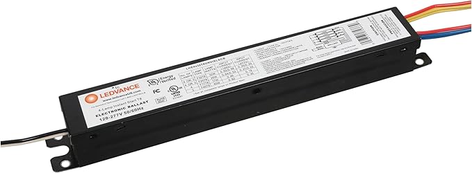 LEDVANCE 4-Lamp 32W T8 High Efficiency Instant On Electronic Ballast Universal (120-277) Black- 1 Pack (75866)