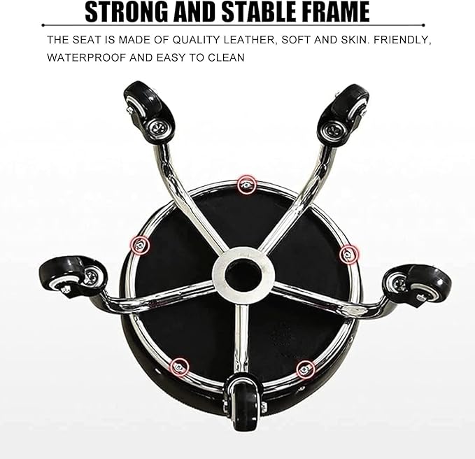 Low Roller Seat Wheel Stool Heavy-Duty Mechanic Roller Seat 360-degree Swivel Stool Portable Small Rolling Stool Short Chair for Pedicure Cleaning Gardening(Black23x33cm)