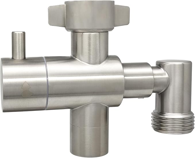 G-Sunny Stainless Steel Multi-Function Outdoor Faucet with Garden Hose Adapter Garden Hose Splitter with Extra Tap for Hand Washing Bucket Filling