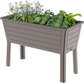 Raised Garden Bed with Wheels Resin Sturdy Planter Waterproof UV-Resistant Outdoor for Flowers Vegetables Herbs in Backyard Patio (1 Grey)