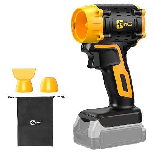 ohyes Air Duster 380W Brushless High-Speed Motor 100000RPM Fit for DeWALT 20v Max Battery Variable Speed Turbo Jet Fan for Jobsite &amp Workshop(Battery not Included)